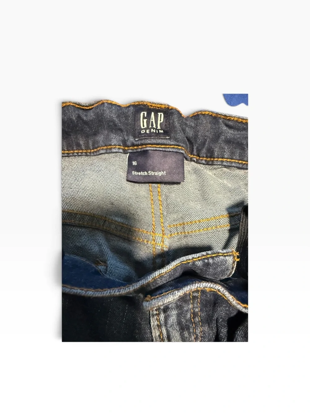 GAP Boys Size 16 Straight Leg Jeans Medium Wash Stretch Denim adjustable waist